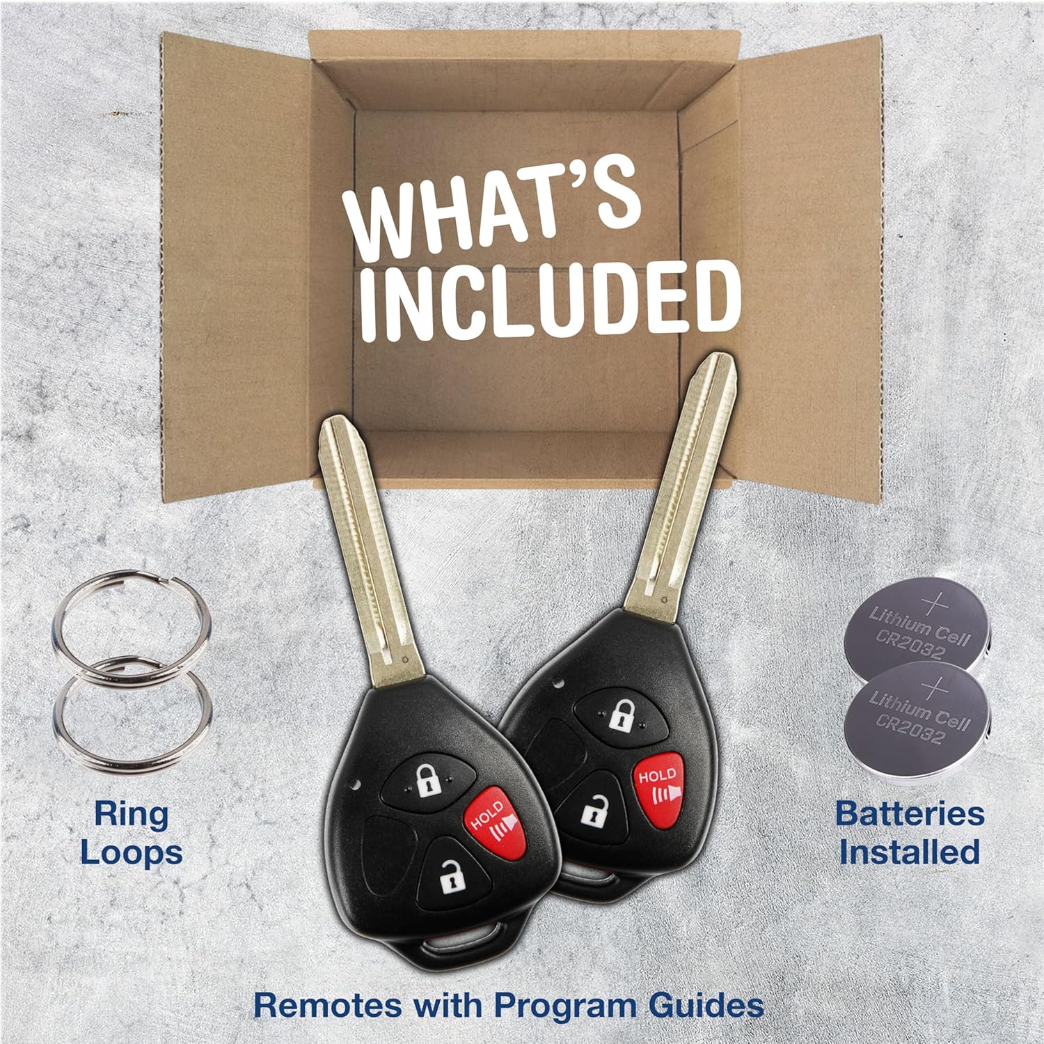 2X KeylessOption Key Fob Replacement for 2006 2007 2008 2009 2010 2011 2012 2013 Toyota Rav4 Yaris Scion xB Keyless Entry Remote Remote Control, 3-Button HYQ12BBY 4D67, Locksmith Required