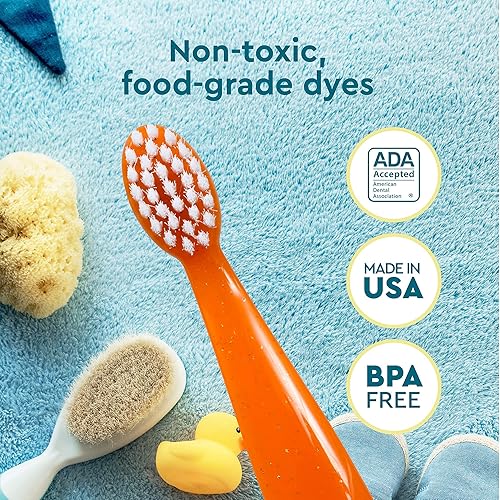 Miniatura 7 de RADIUS Totz - Cepillo de dientes extra suave sin BPA y aceptado por ADA, diseñado para dientes y encías delicados para niños de 18 meses en