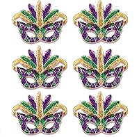 Vista 4 de 6 servilleteros de Mardi Gras, máscara con purpurina de flor de lis, servilleteros para colocar la mesa, servilletero de martes grasos, anillos