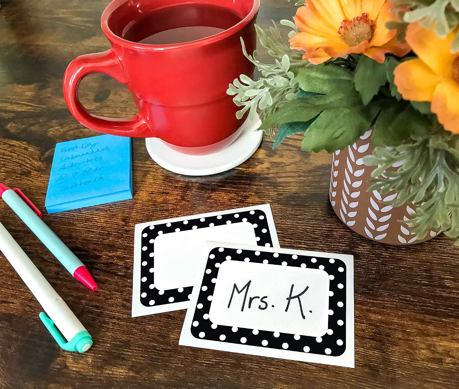 Teacher Created Resources® Black Polka Dots 2 Name Tags/Labels, Pack of 36