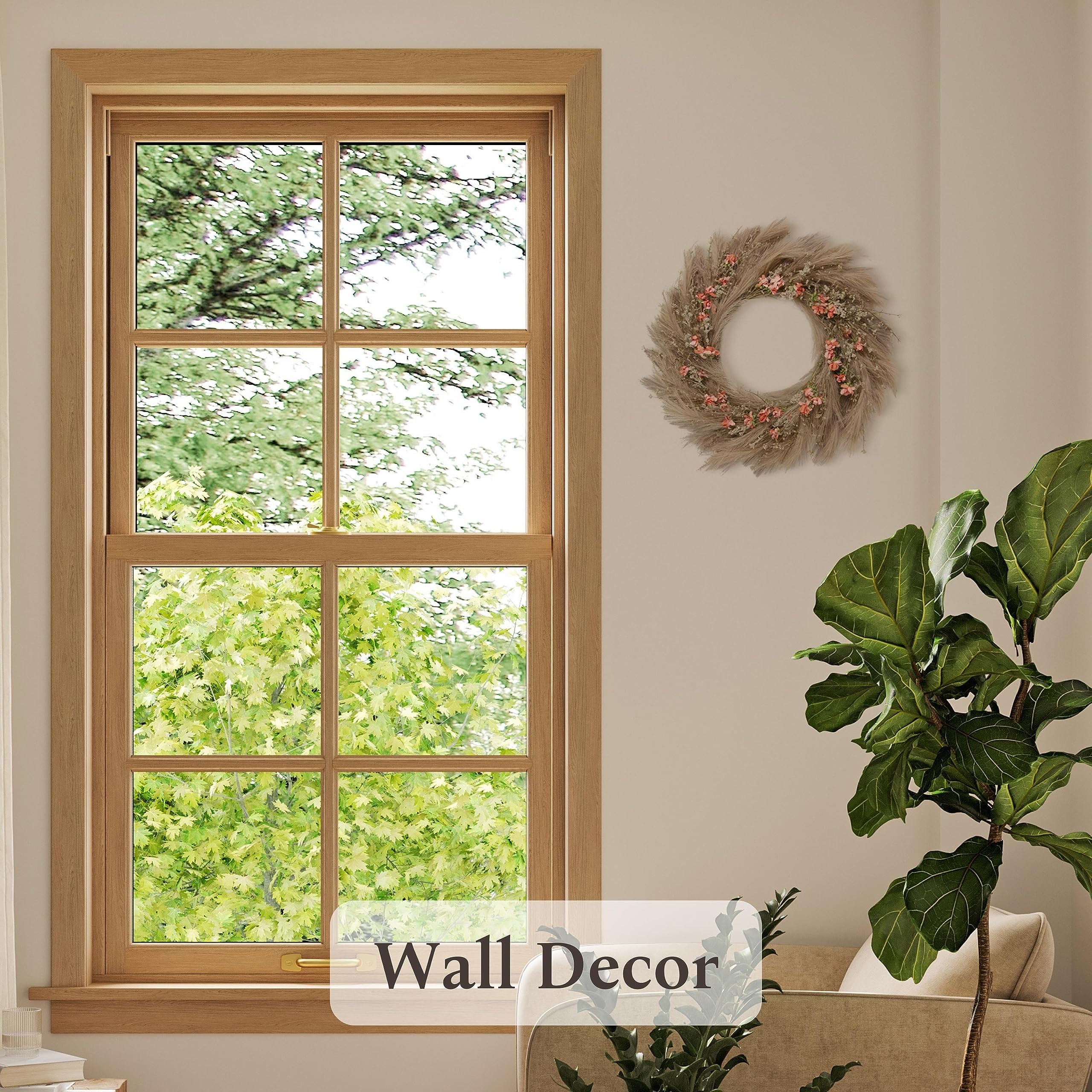 Amazon.co.jp : Perfnique パンパスグラスリース、27インチ