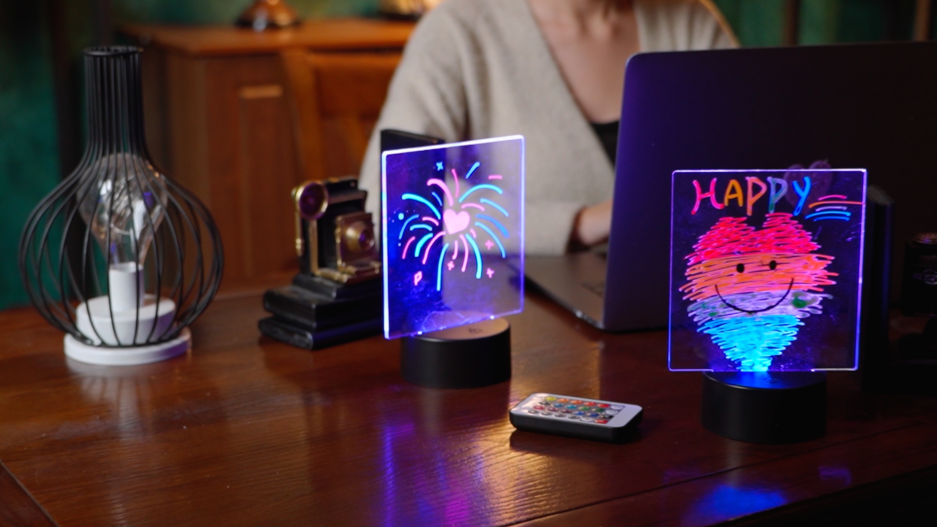 SameeHome 15 Sets 3D Night LED Light Lamp Base 16 Colors LED Light Display Base Remote USB Light Base for Acrylic