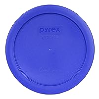 Vista 50 de Pyrex 7201-PC - Tapas de plástico para almacenamiento de alimentos de 4 tazas, color azul oscuro, hechas en EE. UU. - Paquete de 3