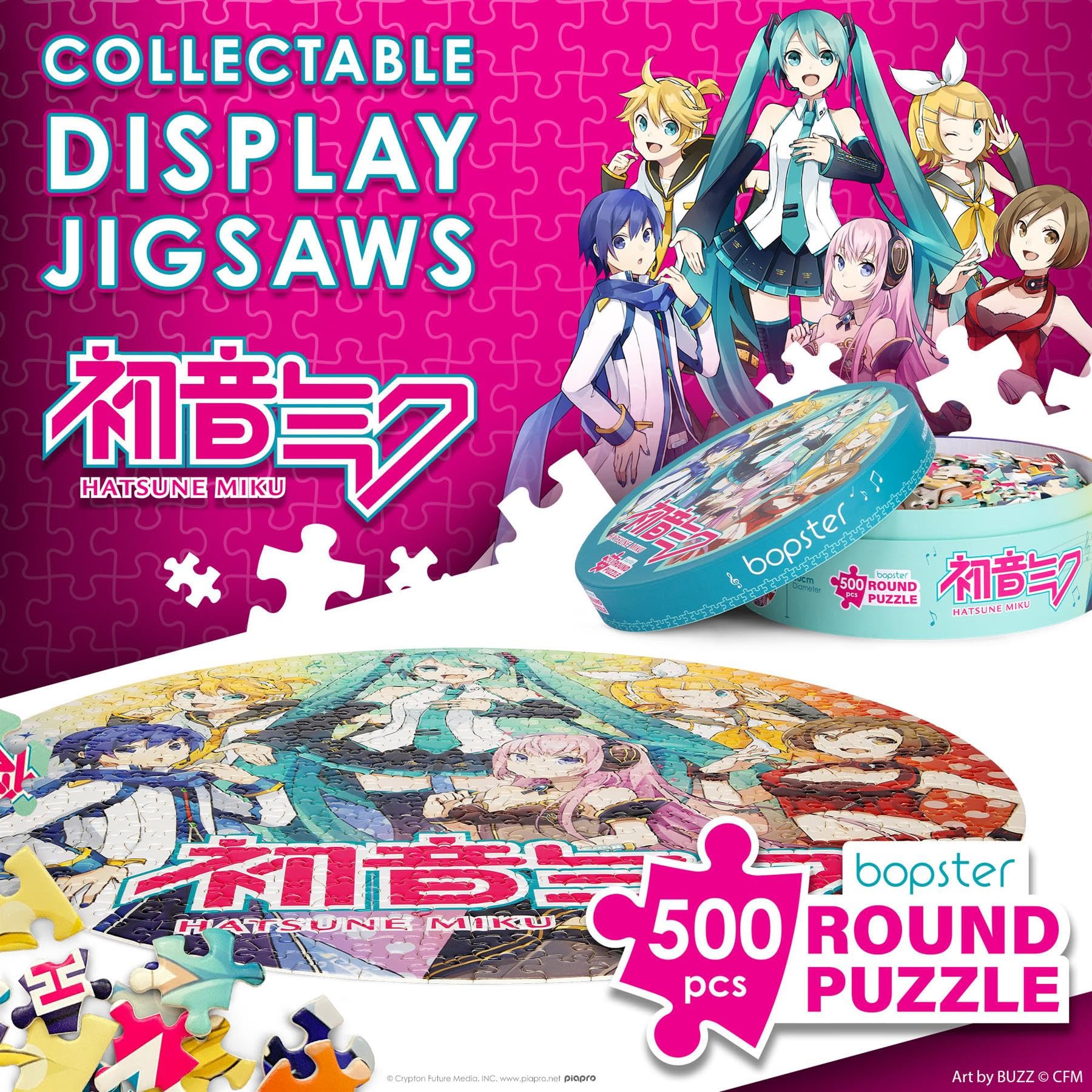Hatsune Miku Japanese Anime Collectable Round Puzzle, 500 Pieces, 50cm Diameter, Vibrant Colors - Image 3