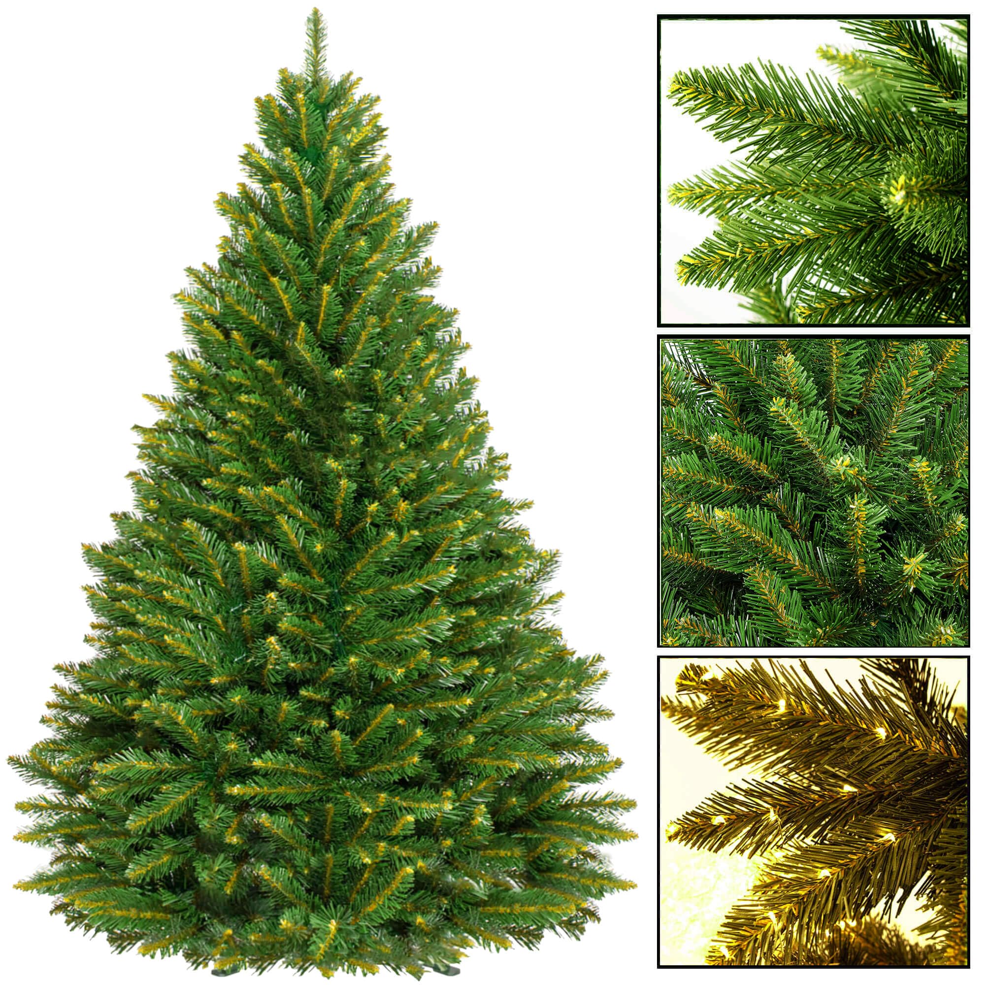 SPRINGOS Sapin de Noël artificiel en épicéa scandinave 220 cm avec support
