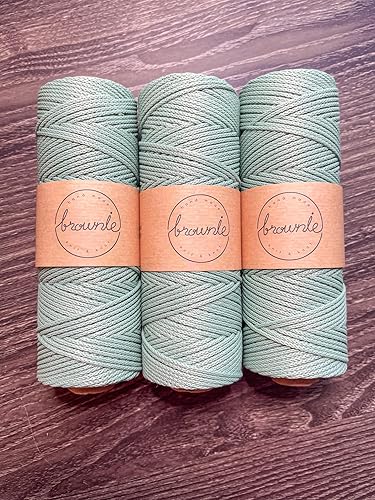 Miniatura 3 de Cordón de macramé de poliéster mate de alta calidad de 0.098 in a 0.118 in (#2 menta)