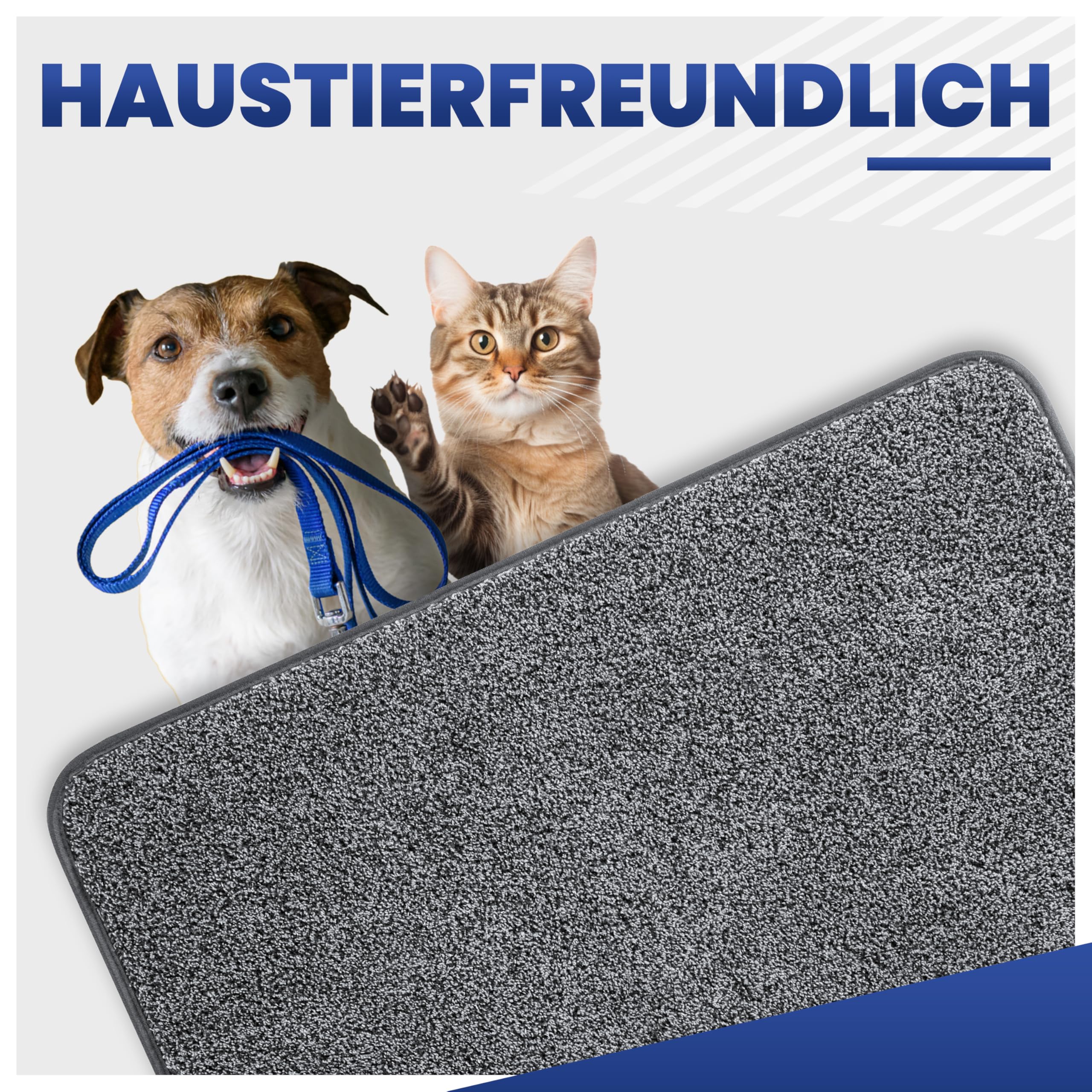 Mibao SoftStep Luxus Schmutzfangmatte 60x90 cm – Waschmaschinenfeste Fußmatte für Innen, rutschfest & Saugstark – Geeignet für Haustür und Flur – Grau
