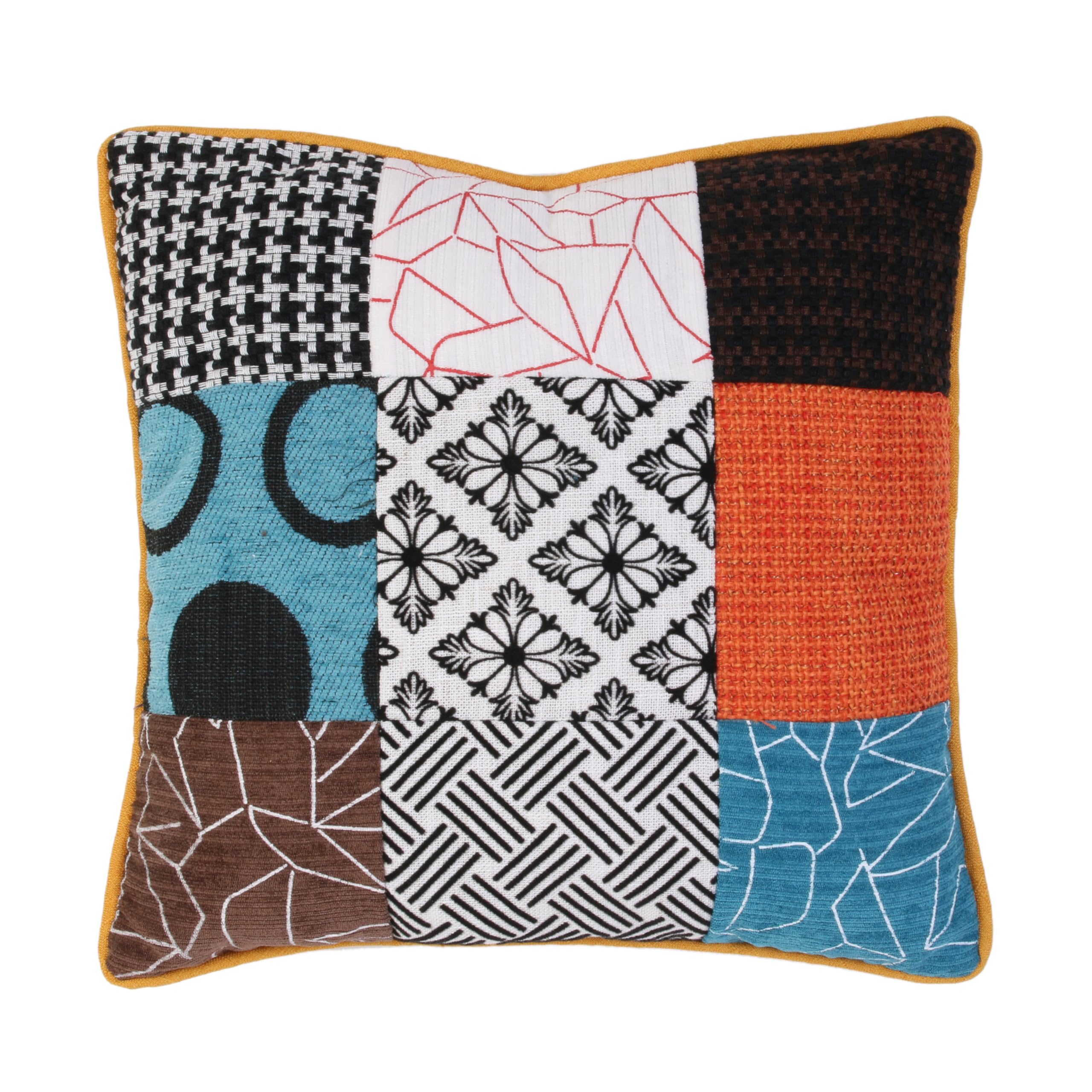 HOME DECO FACTORY Cuscino patchwork sfoderabile, 40 x 40 cm, decorazione tessile