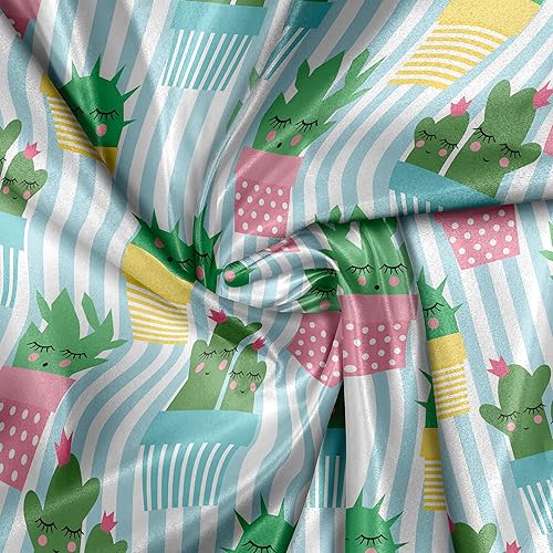 Vista 612 de Lunarable The Yard, tela azul real de The Yard, patrón de cerámica inspirado en el Medio Oriente estilo marroquí, estampado oriental, tela de satén