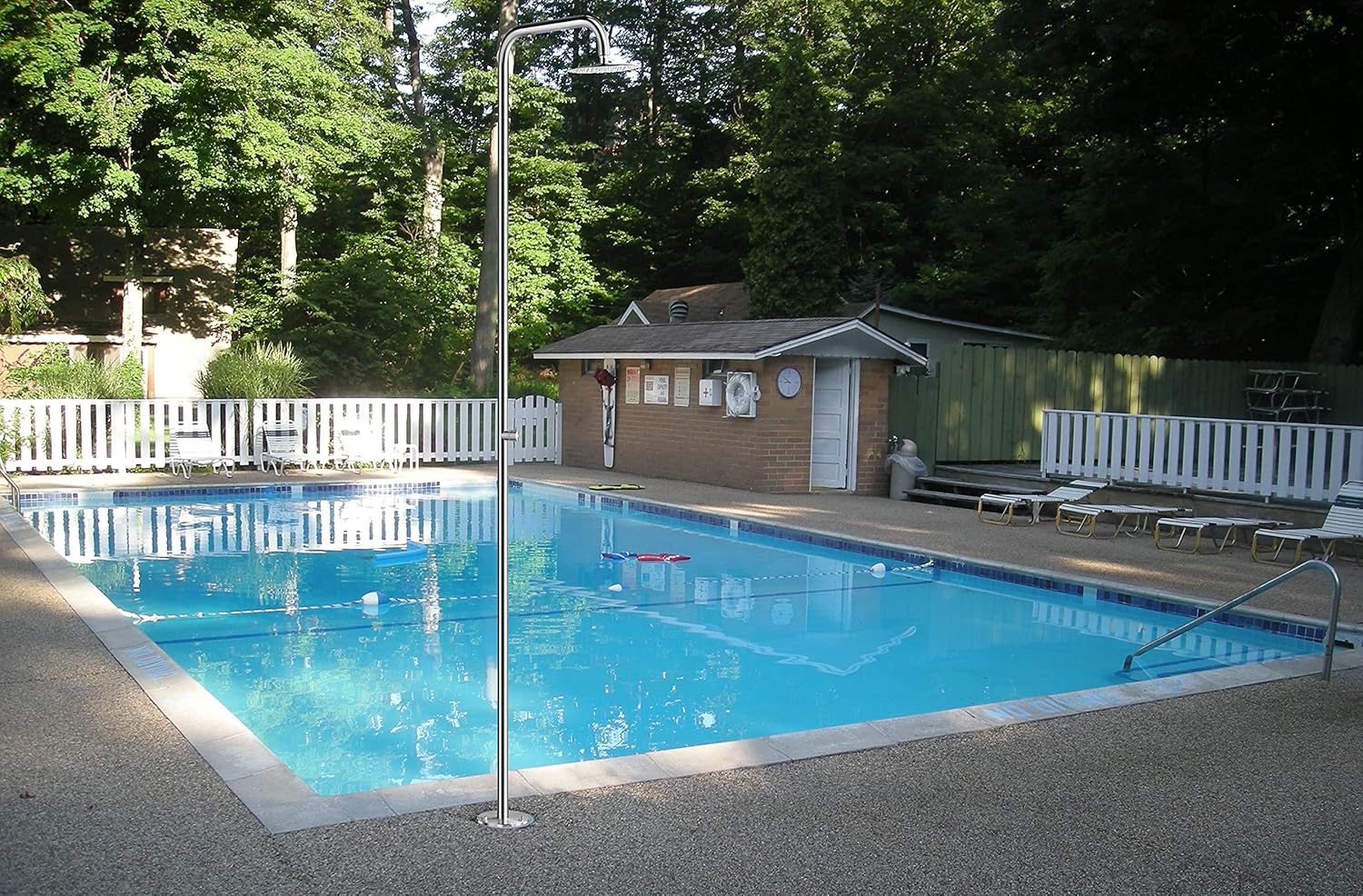 Wayime 87" Separable&Composable Free-standing Brushed Stainless Steel 304 Rainfall Outdoor Shower with DOE Certificate