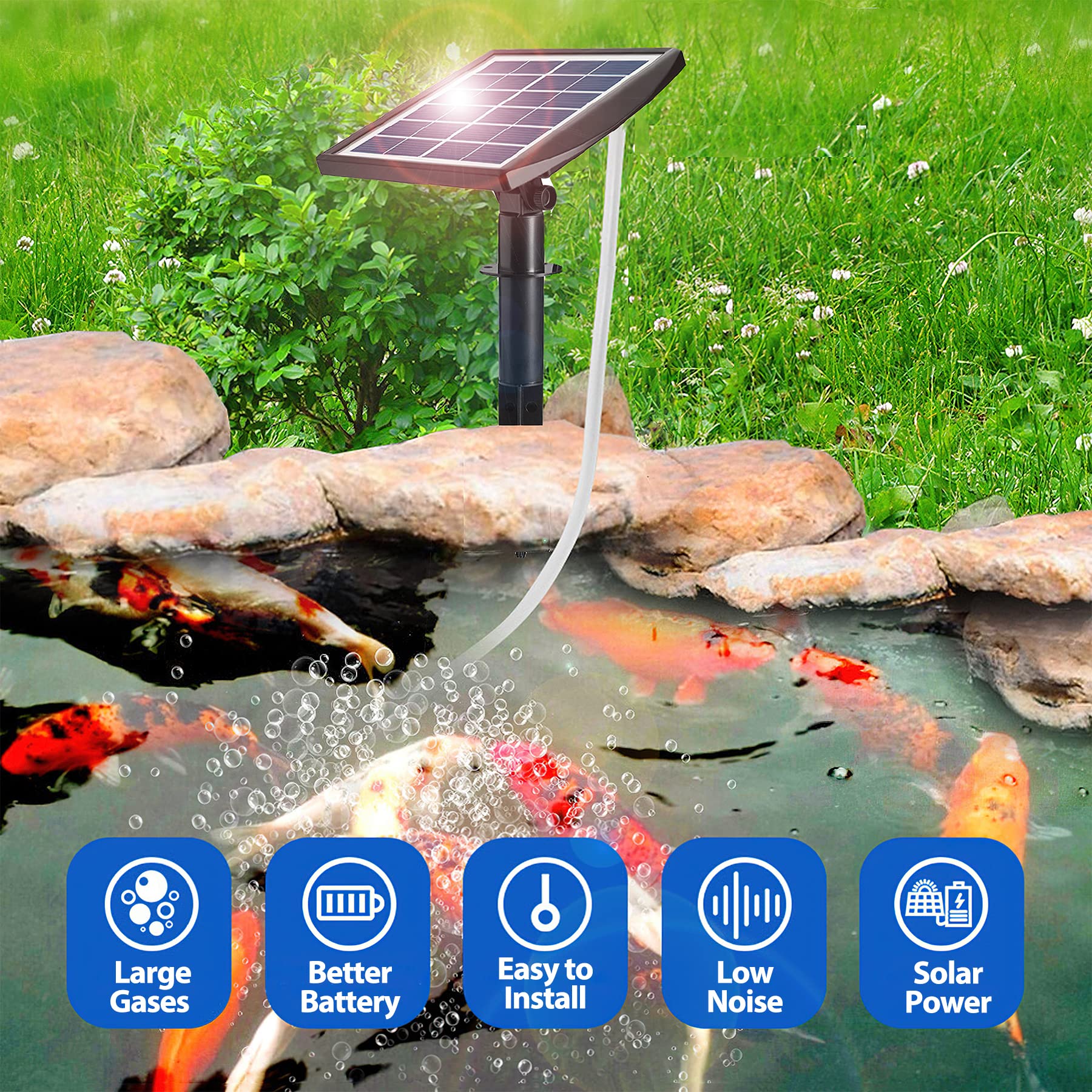 Oxygène imperméable solaire de pompe à air d'aérateur d'oxygénateur pour l'urgence de bassin