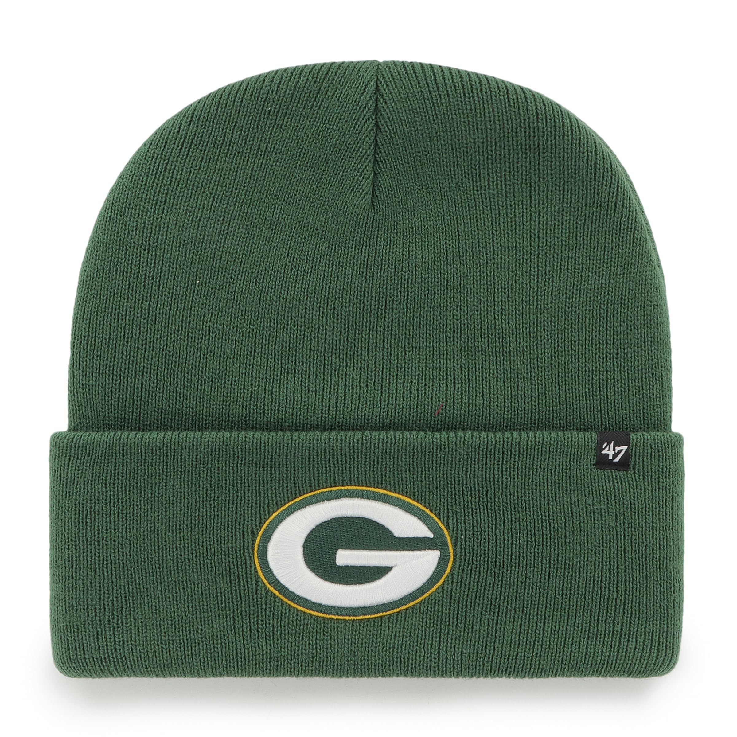 47Green Bay Packers NFL Haymaker Unisex Beanie Cuff Knit, One Size Fit, Team Badge, Dark Green