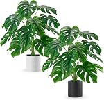 Der Rose 28 Inch Fake Monstera Plant in Pot, Large Artificial Potted Plants for Indoor Home Office Living Room Bedroom Decor