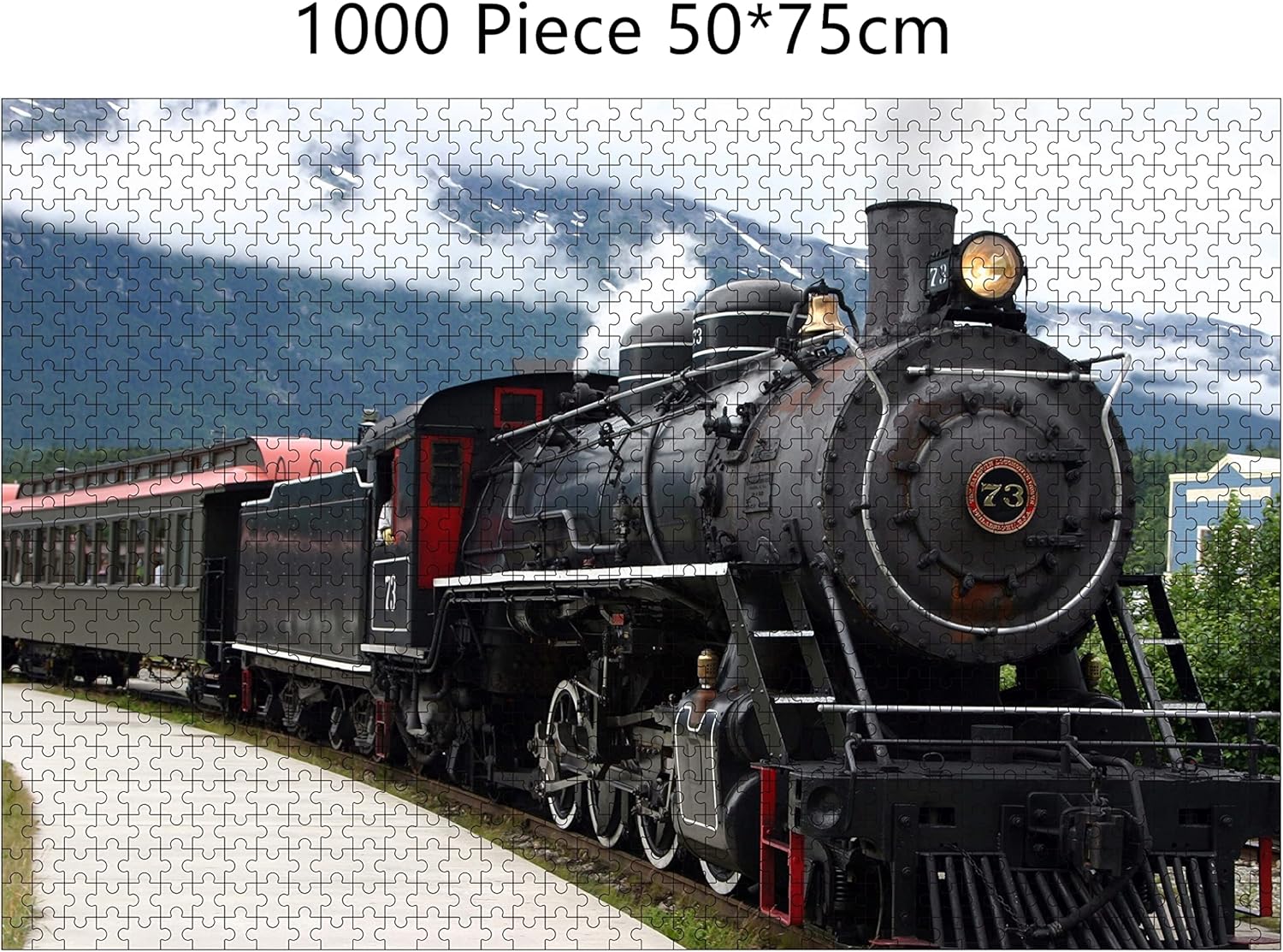Jigsaw Puzzles 1000 Pieces for Adults -steam Engine Train- Premium Wooden Perfect Interlocking Clear Printing