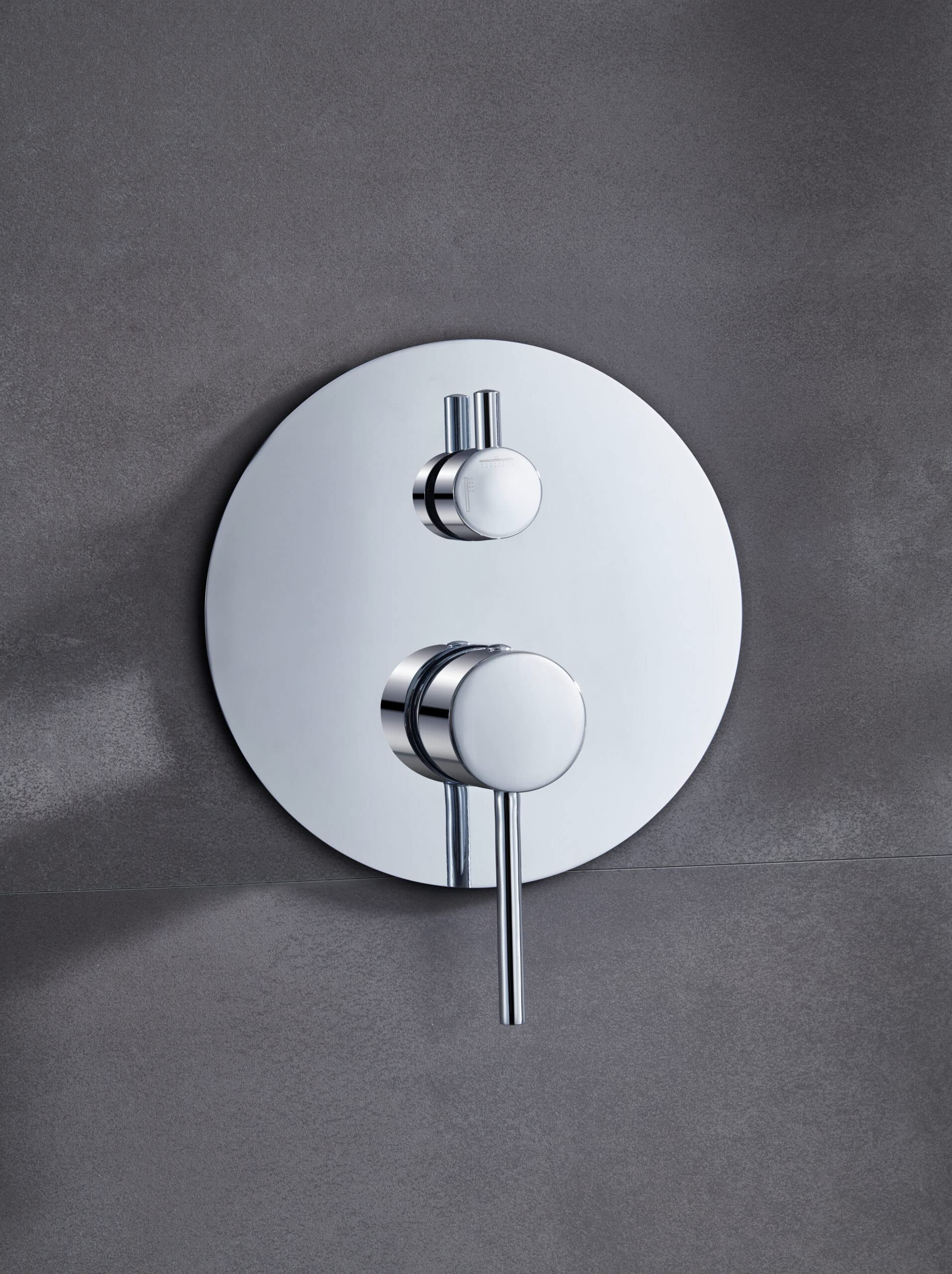 IMEX Sistema de Ducha Empotrado Serie MONZA – Ducha Kit, EMPOTRADO MODERNO, Grifería Monomando con Rociador Extraplano Ø25 cm, Acabado Cromado y Antical.