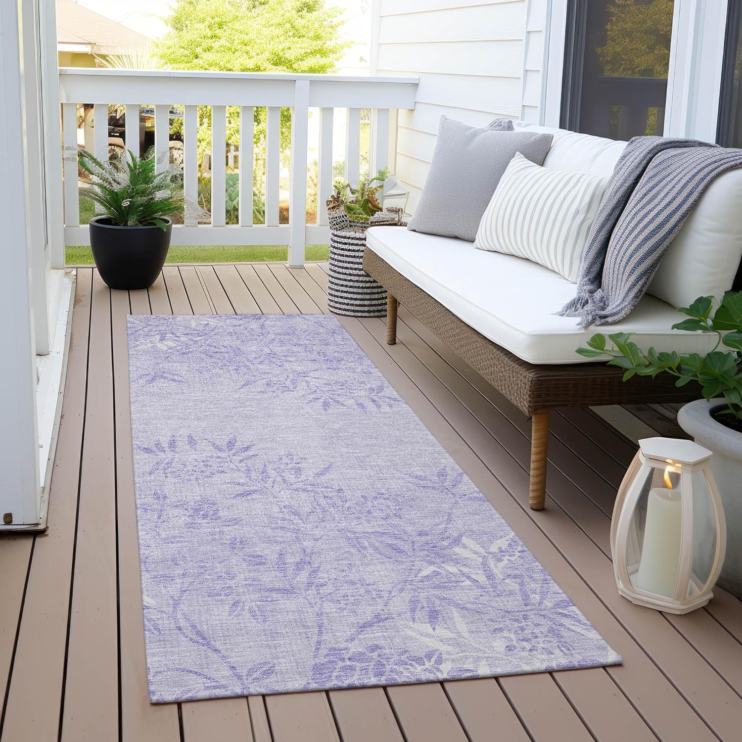 Addison Rugs Chantille ACN673 Lilac 2'3" x 7'6" Indoor Outdoor Hallway Runner Rug, Easy Clean, Machine Washable, Non Shedding, Kitchen Area Carpet for Bathroom, Patio, Laundry and Bedroom Rug