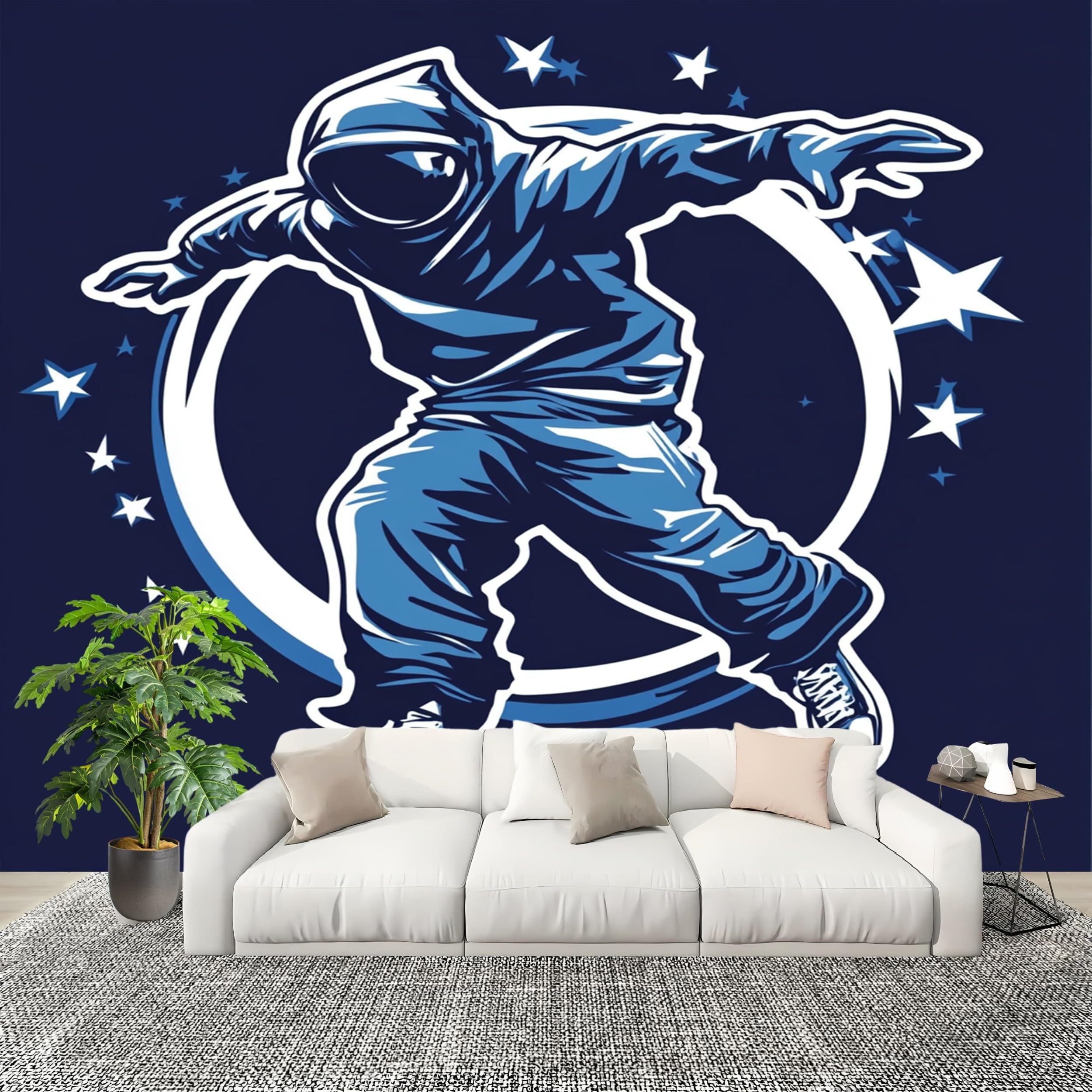 Papier peint intissé breakdance bleu poster XXL lavable et facile à poser