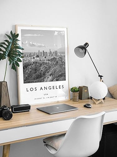 Miniatura 2 de Impresión de pared de Los Ángeles, arte de pared de Los Ángeles, arte de viajes americano, decoración de viajes, arte fotográfico en blanco y negro,