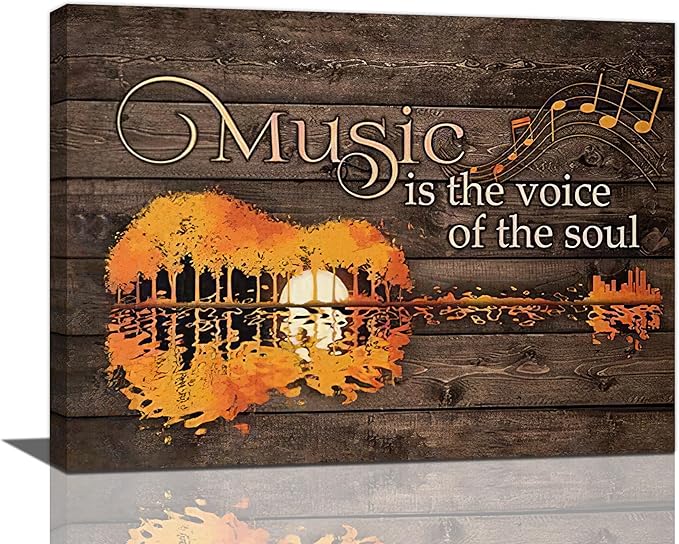 Amazon.com: Guitar Wall Art Rustic Vintage Music Instruments Pictures ...