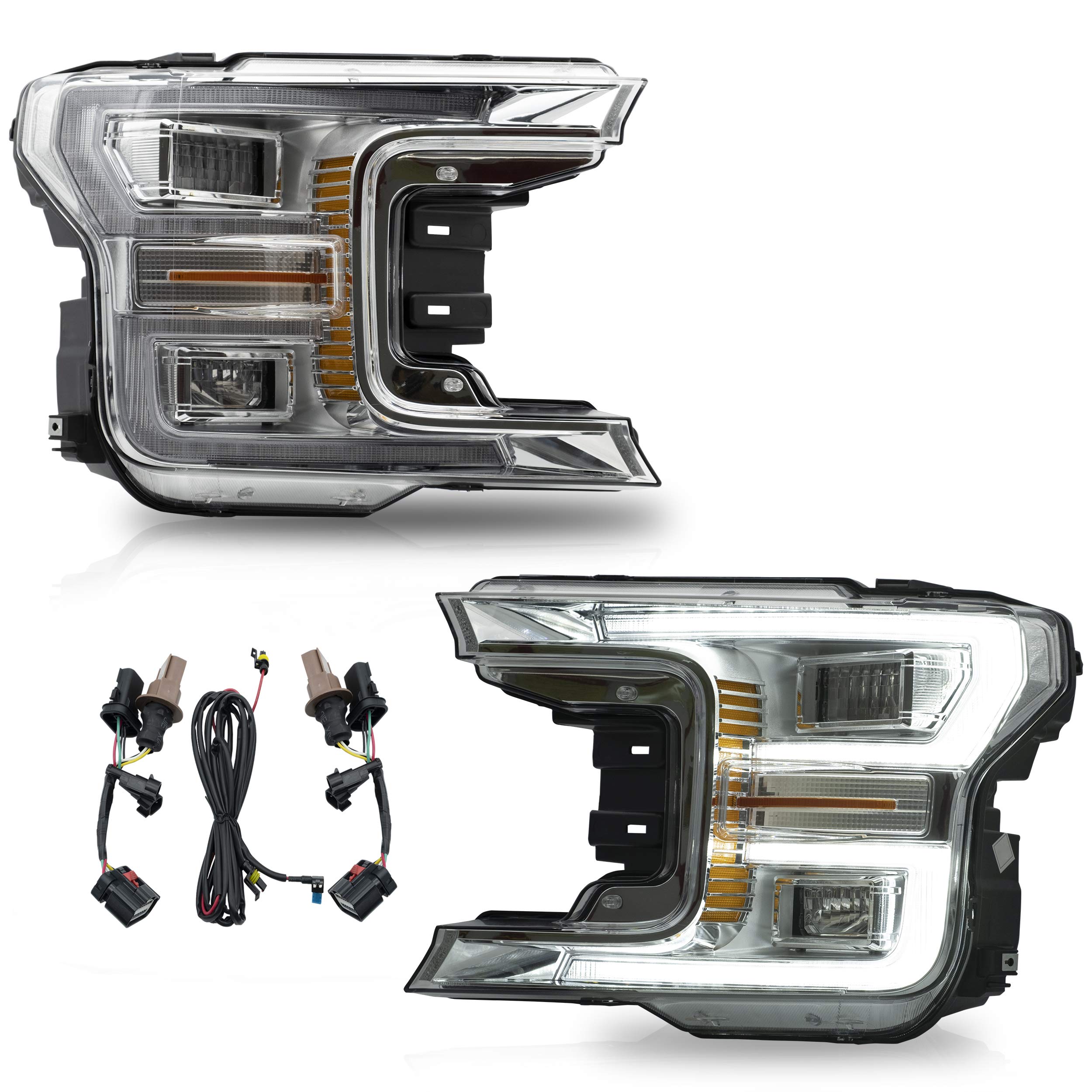 Buy VLAND Headlight Assembly Fit for Ford F150 2018 2019, LED Headlamp