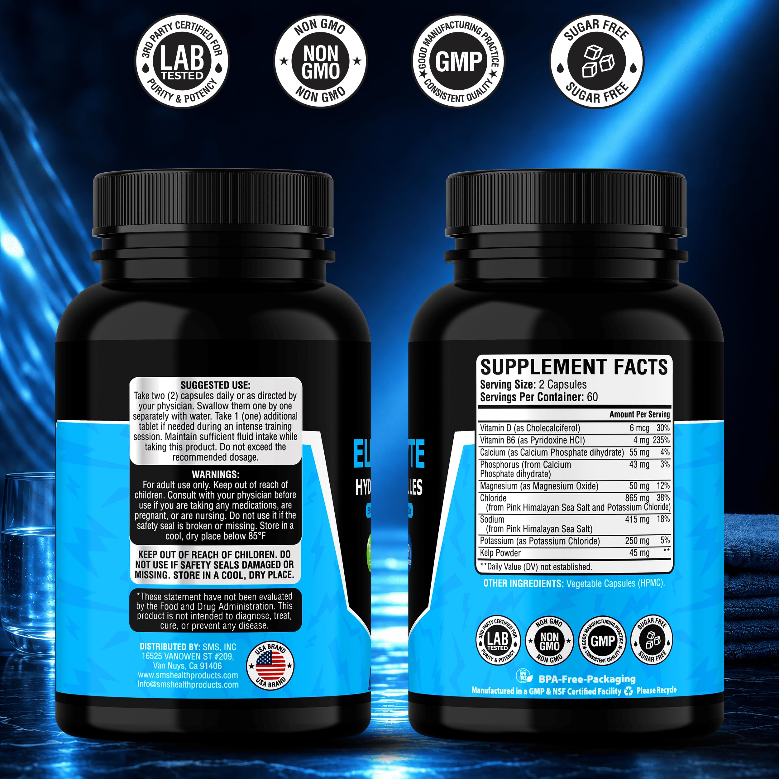 Electrolyte Capsules, Hydration Support, No Fillers, Magnesium, Potassium, Sodium & Chloride, Keto Friendly, Vegan, Made in USA, 120 Capsules — Amazon image 5
