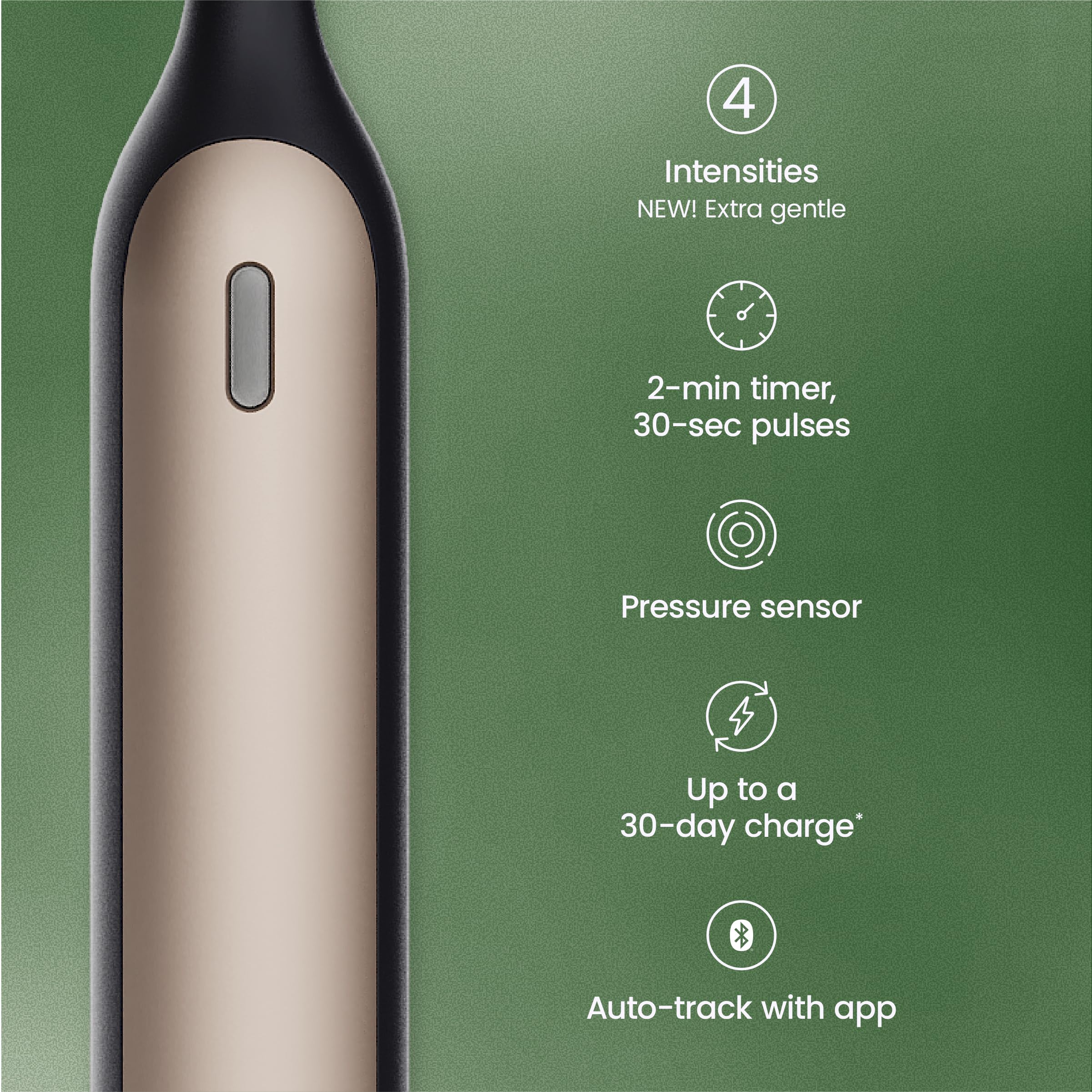 Quip Rev - Cepillo de dientes oscilante inteligente, cepillo de dientes eléctrico temporizado con funda, 11 veces más eliminación de placa, 4 intensidades, carga de batería de 30 días, color negro