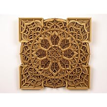BHDecor Home Wall Decor Multilayered Laser Cut Carved Elegant Wooden Mandala Hanging MDF Panels for Decoration - Rustic Contemporary Artwork 22.8 x 22.8 inch 58cm