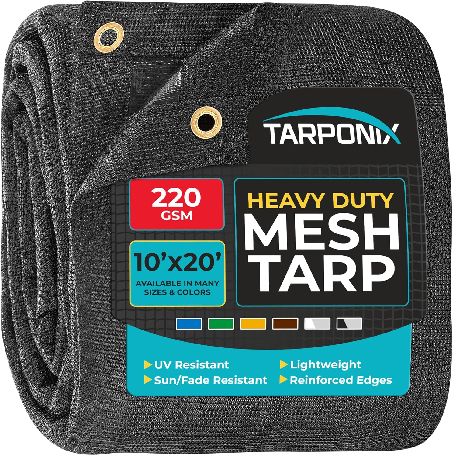 Heavy Duty Black Shade Cloth Mesh Tarp – Finish Size 10 x 20 FT with Grommets – Sun Shade for Garden, Plants, Greenhouse, Patio, Fences & Dump Trucks
