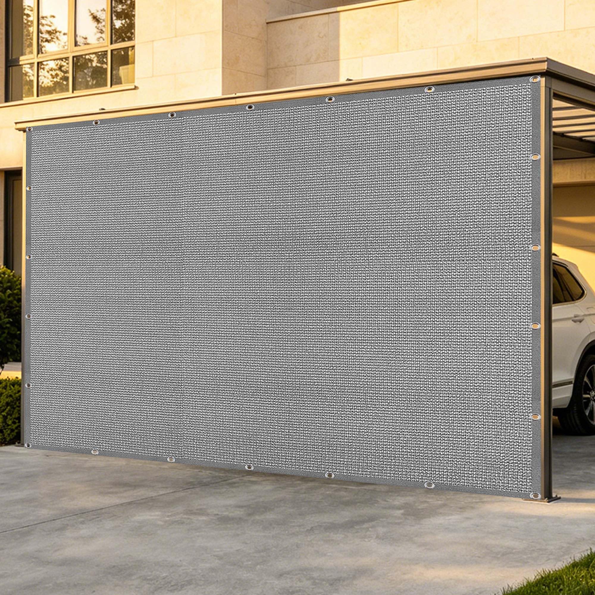 Toile d'ombrage de serres brise vue de jardin gris clair avec œillets
