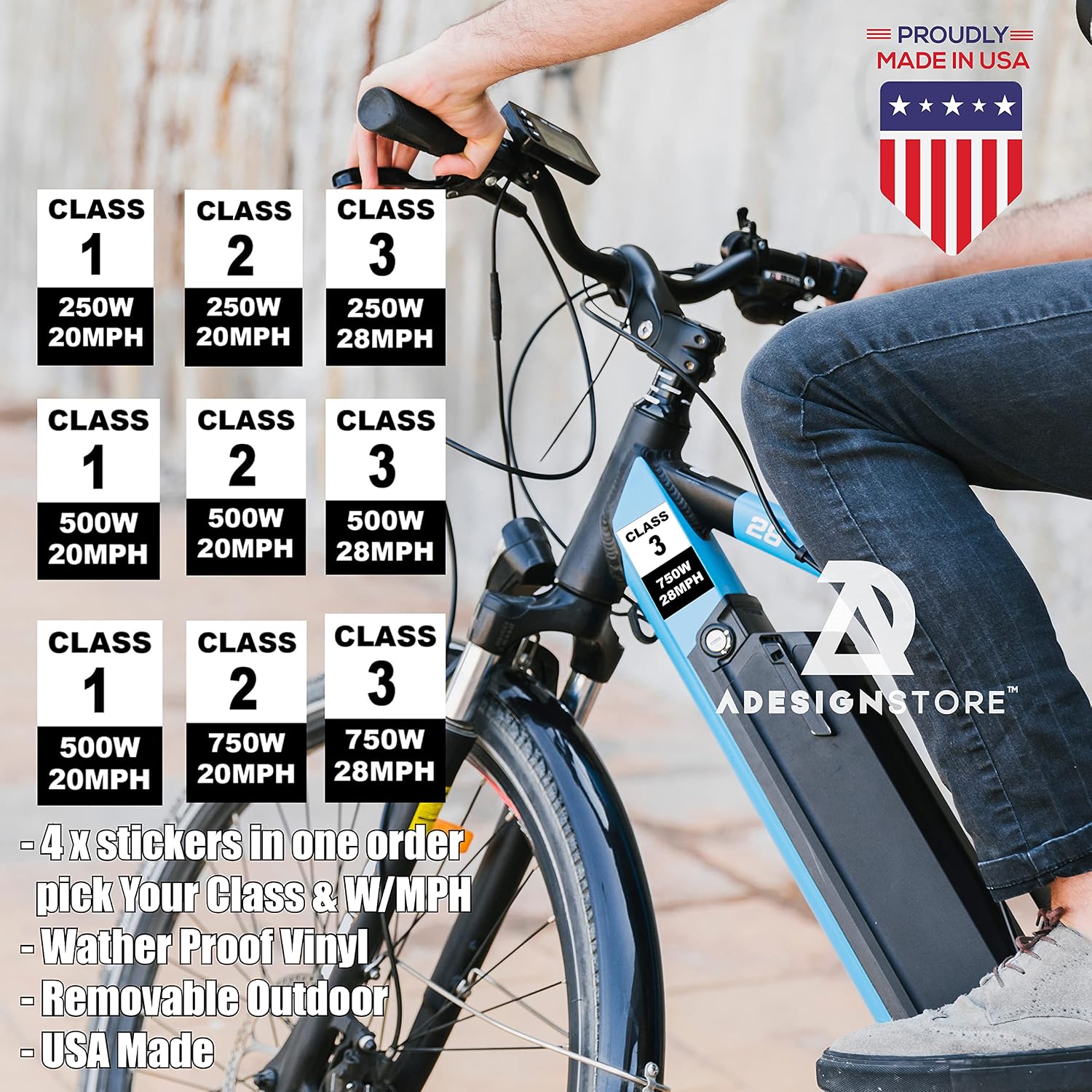 electric bike stickers class 