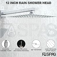 Vista 3 de Juego de Grifo de Ducha, Sistema de Ducha con Regadera de Lluvia de 12 Pulgadas y Regadera Manual, Juego de Regadera de Alta Presión Montada