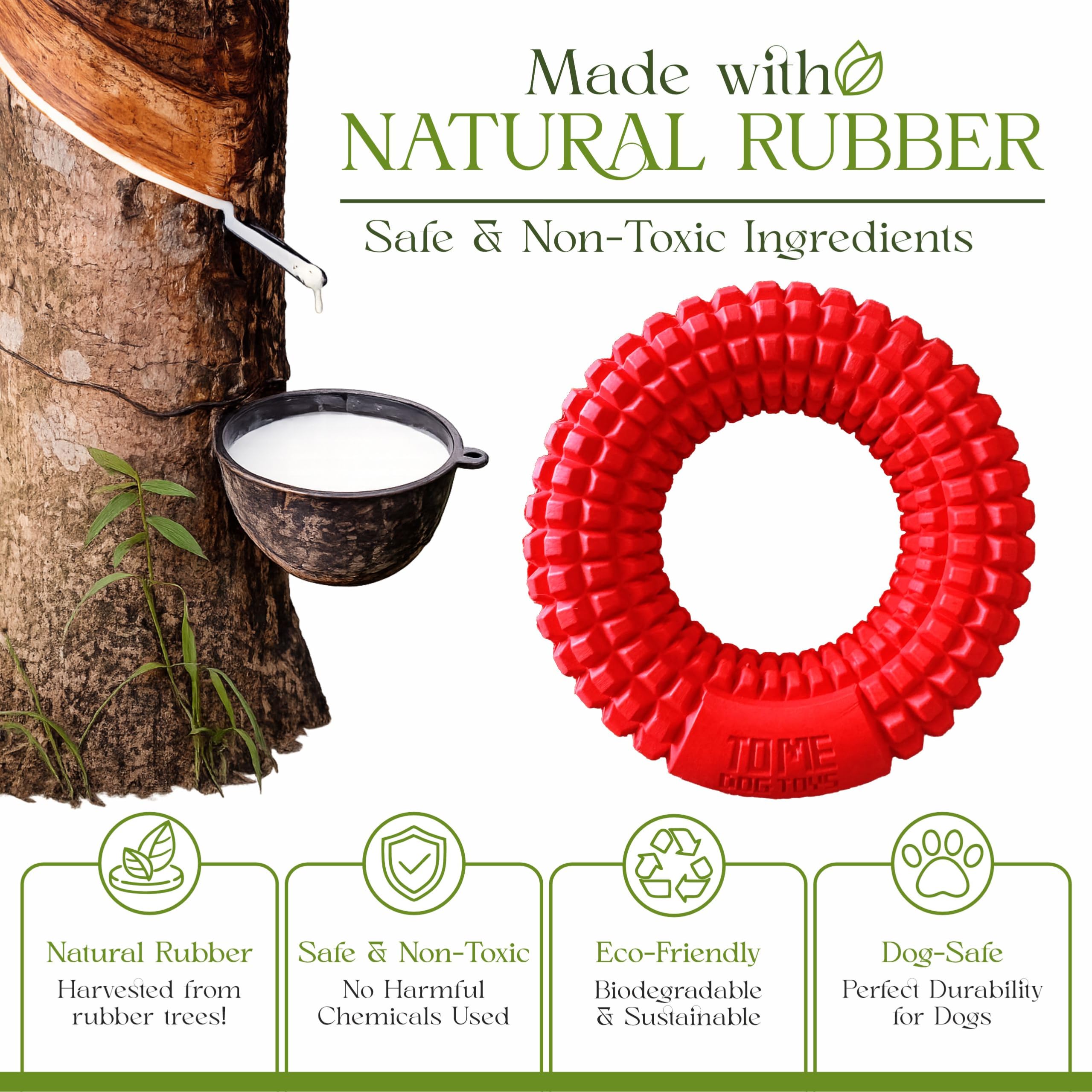 TO ME DOG TOYS Juguete de anillo perro masticadores agresivos, anillo de masticación, juguetes casi indestructibles goma natural, perros grandes y medianos, juguete divertido masticables de perros