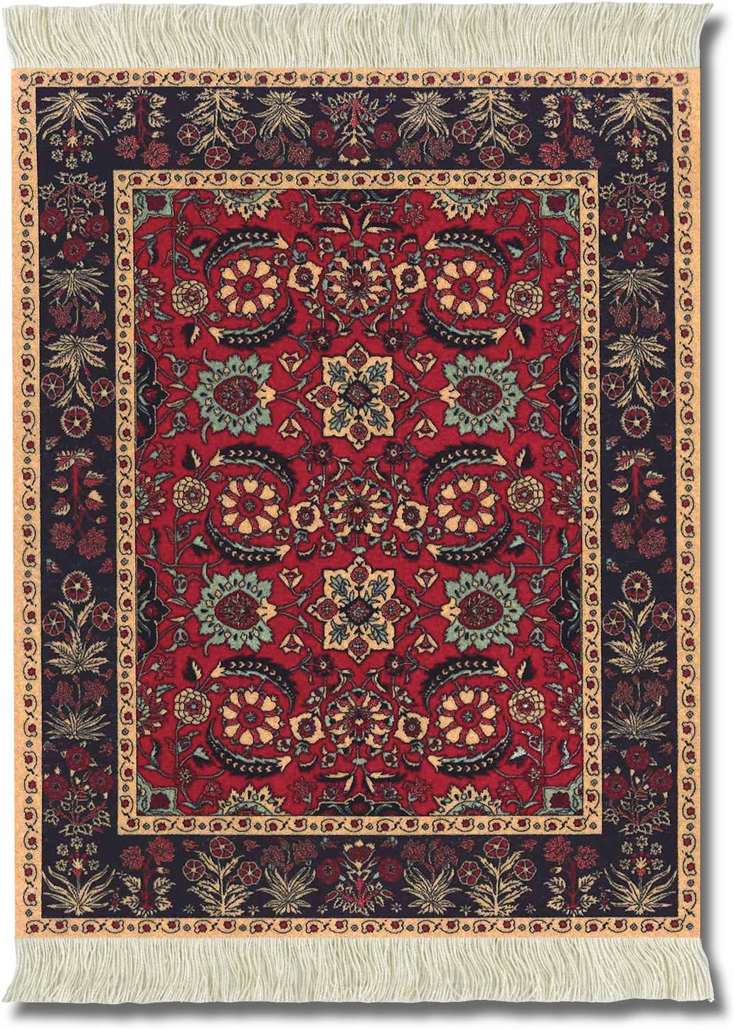 Lextra (Pashmina Flowers), Mouse Rug, Black/Red/Tan/Rust/Light Blue, 10.25 x 7.125 Inches, One (MPF-1)