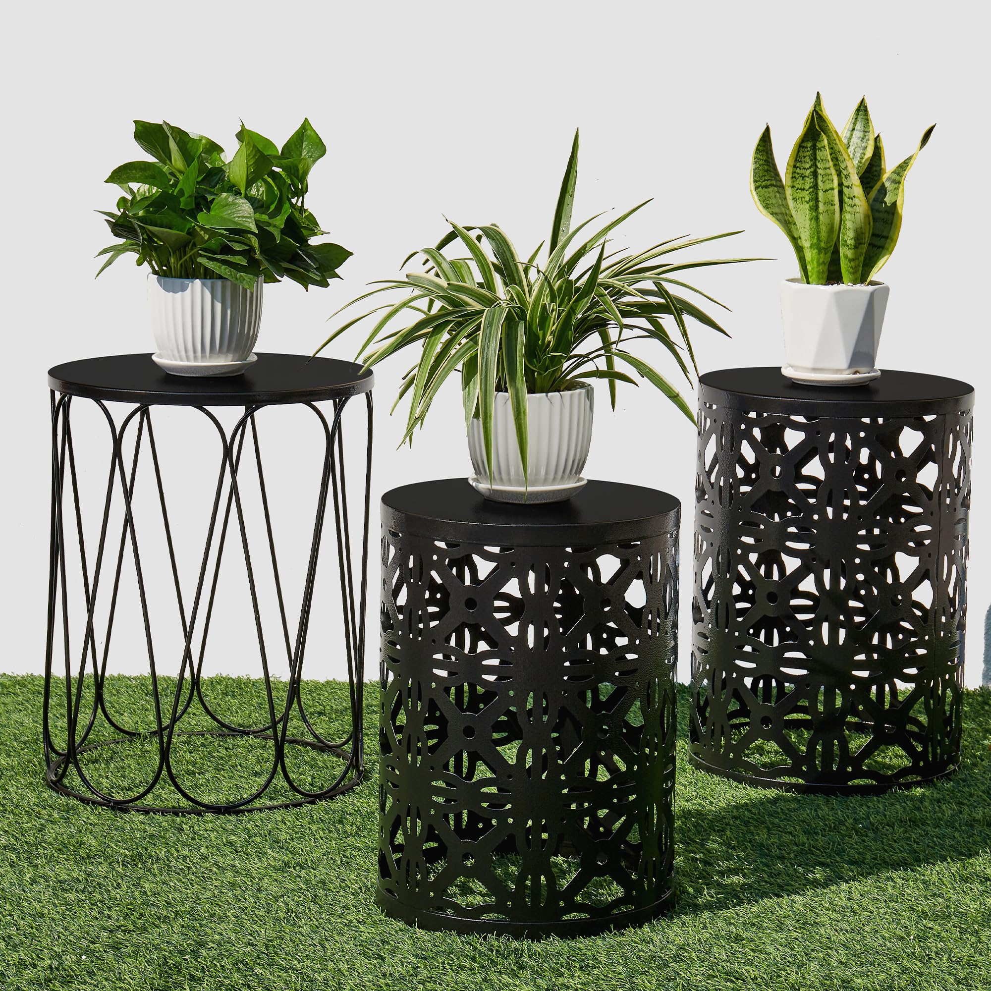 Y&M Outdoor Side Tables Set of 3
