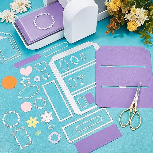 Miniatura 7 de ORIGACH Gran bolsillo troquelado ranuras troqueladas de bolsillo troquelado Paquete de tarjetas troqueladas Plantilla de plantilla para álbum de