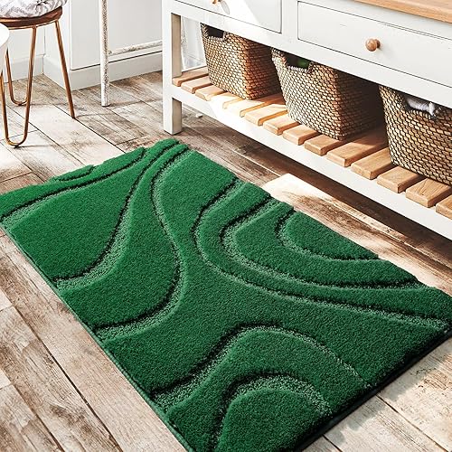 Miniatura 24 de DEXDE Alfombras de Baño, Alfombra de Microfibra Suave y Afelpada, Alfombras de Baño Antideslizantes para Piso de Baño, Lavables a Máquina, Alfombra