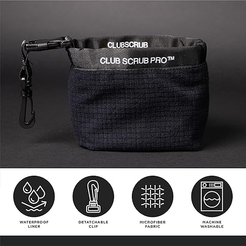 Miniatura 2 de Club Scrub Bolsa de limpieza para palos de golf y pelotas de golf, forro impermeable con tecnología de cara limpia, clip desmontable, lavable a