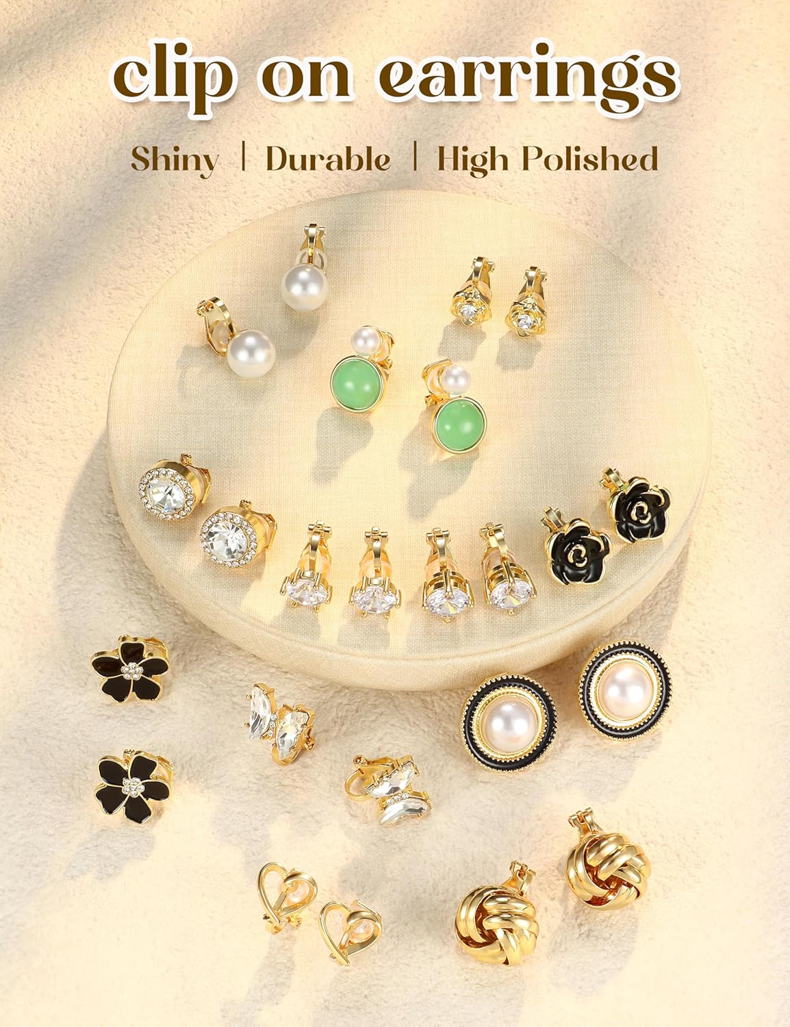 THUNARAZ Comfortable Clip on Earrings for Women Sparklrd Crystal Clip Earrings CZ Cute Butterfly Flower Pearl Clip on Earrings Non Piercing Jewelry - Image 3