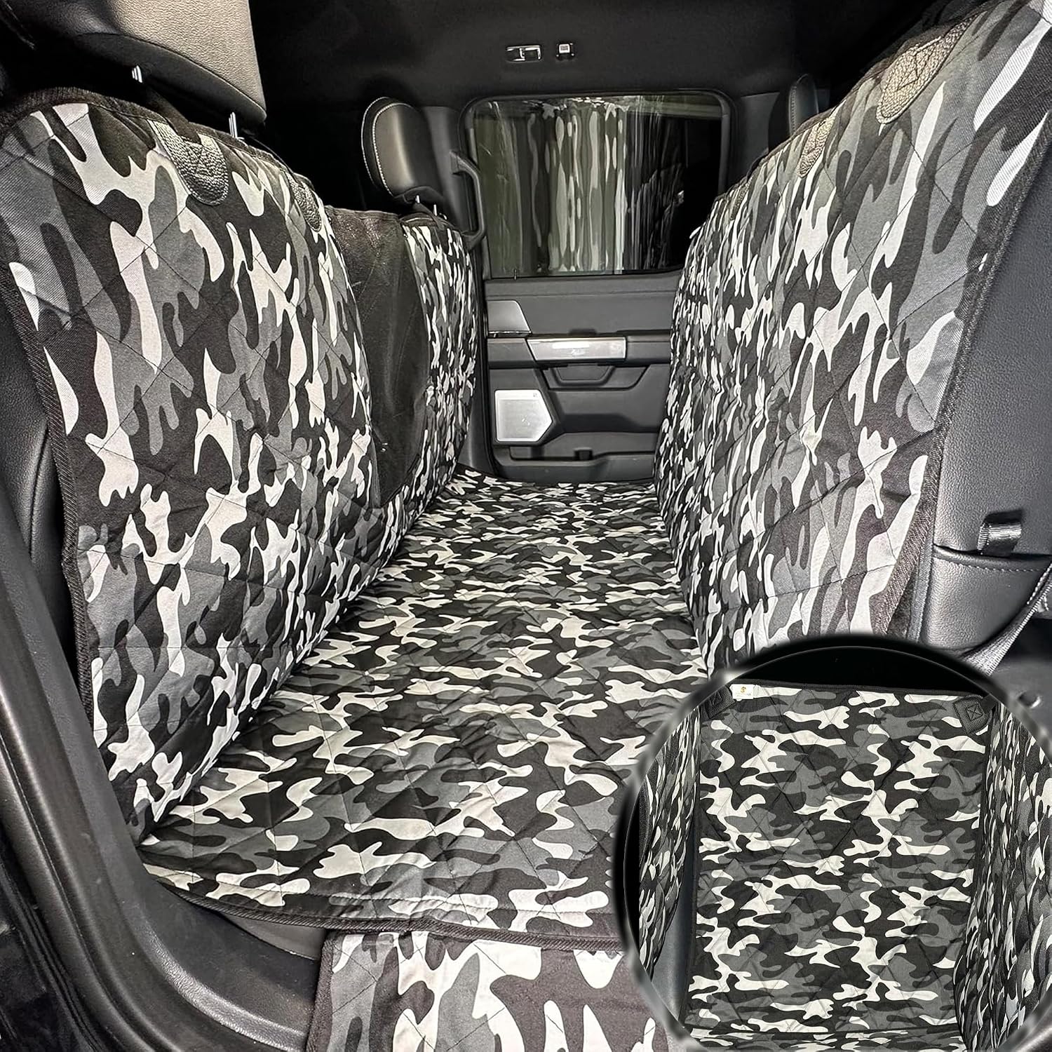 4Knines Truck Protection Bundle – Floor Hammock (Passenger Side Split) + Door Guards – Waterproof Truck Seat & Door Cover Set for Ford, Chevy, GMC, Toyota – Heavy-Duty, Easy to Clean (Camo)