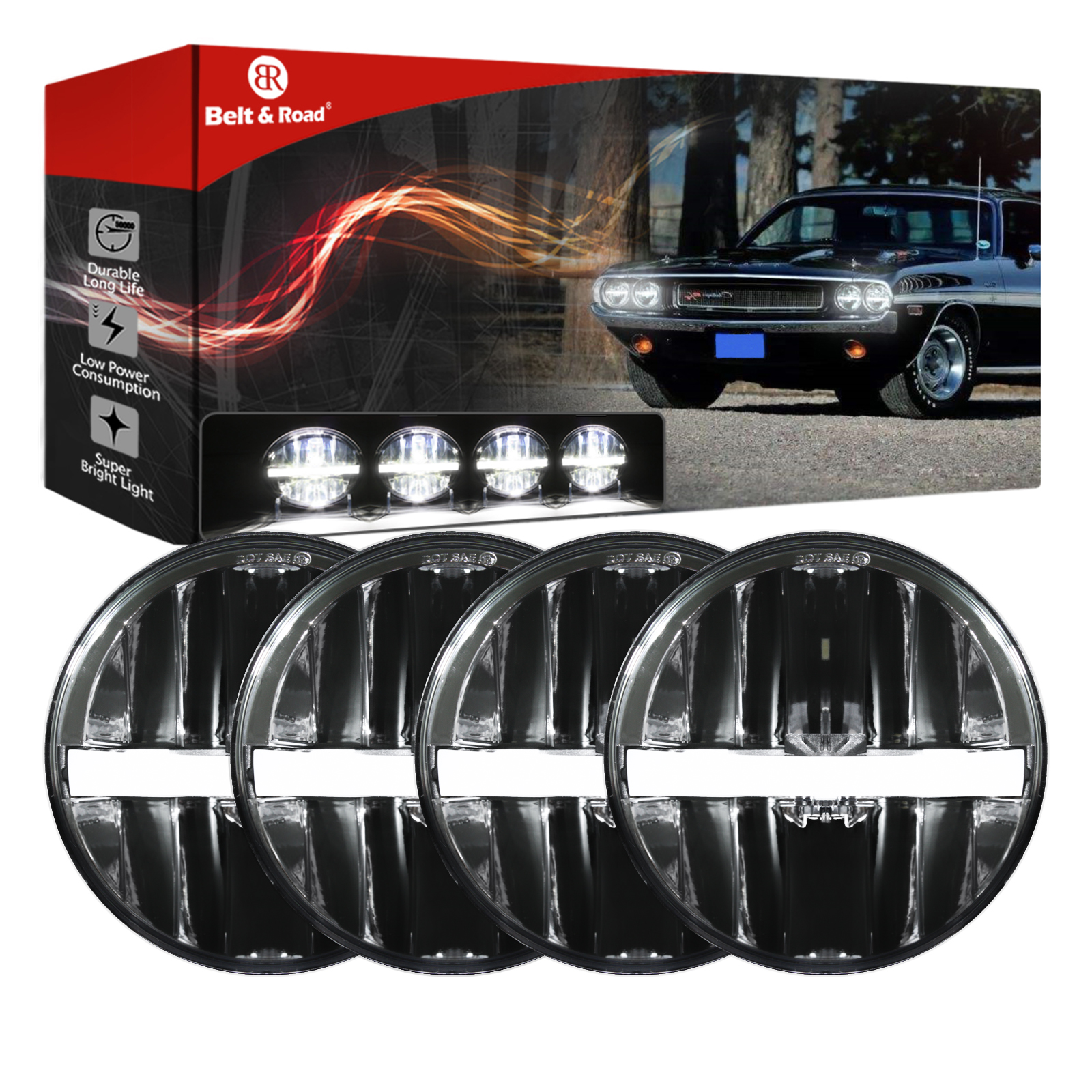 Amazon.com: 5 3/4'' 5.75 inch LED Headlight with White Amber