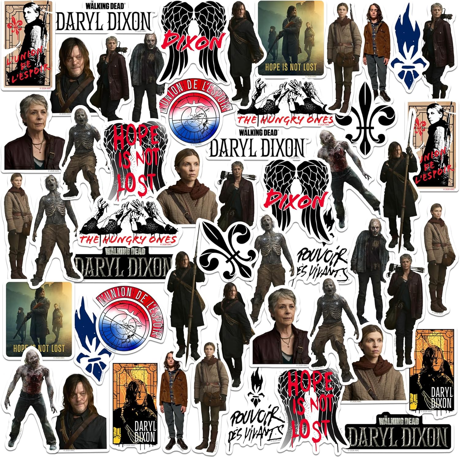 The Walking Dead Daryl Dixon 150ct Vinyl Large Deluxe Stickers Variety Pack – Iconic Designs for Laptop, Water Bottle, Tablet, Scrapbooking & Indoor/Outdoor Use