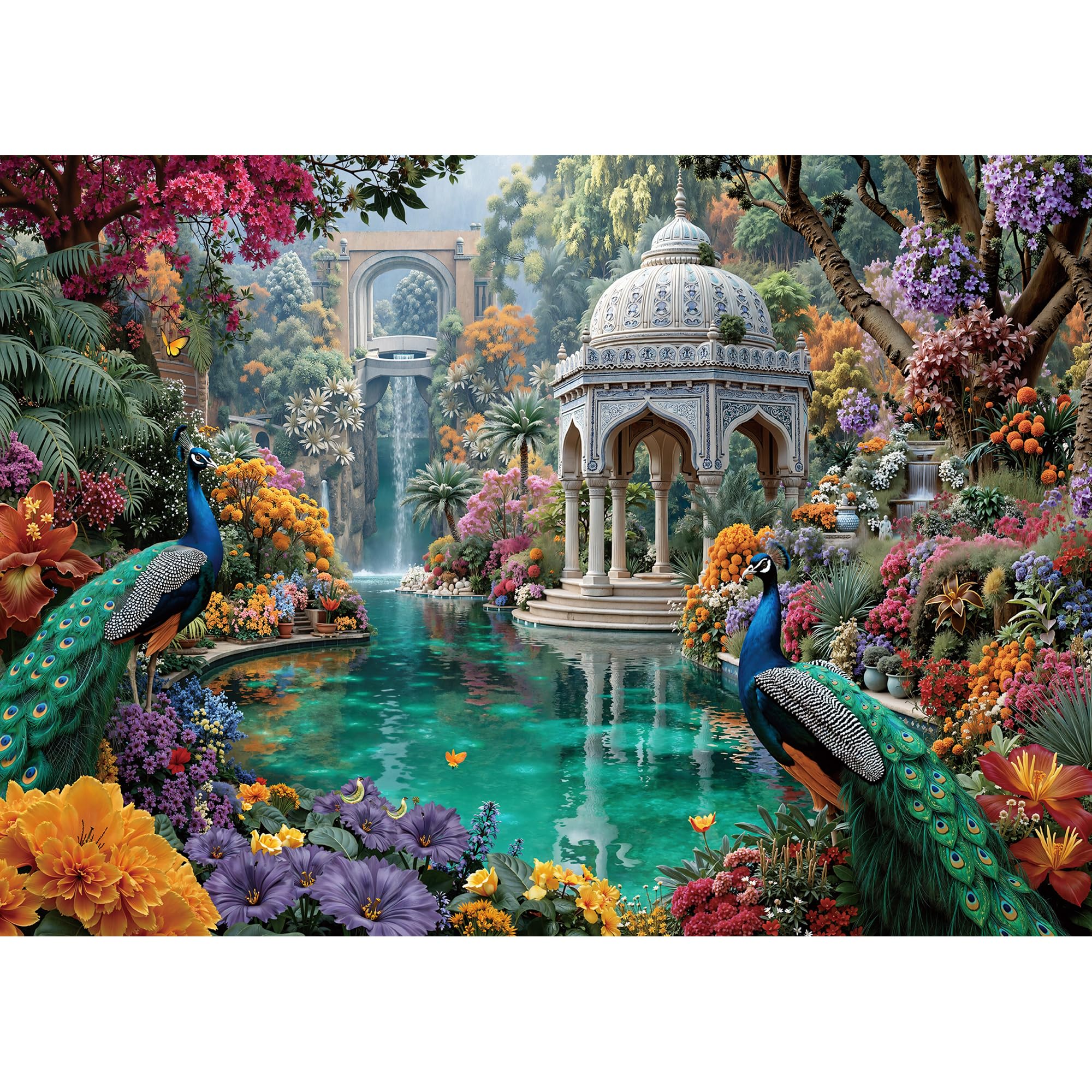 Lamplig Jigsaw Puzzles for Adults 1000 Vintage Peacock Secret Garden Puzzle