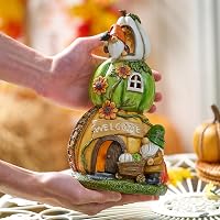 TERESA'S COLLECTIONS Napelemes Tökös Dekoráció Kerti Figura Őszi Dekor Halloweenre 4