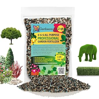 Premium All Purpose Garden Fertilizer 6-6-6 by Gardenera - Fuel Growth and Flourishing in Your Landscape - 2 QUARTS