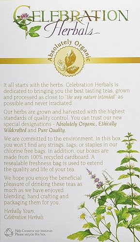 Miniatura 2 de CELEBRATION HERBALS Té de hoja de frambuesa roja orgánica 24 bolsas, 0.02 libras