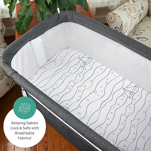 Miniatura 149 de TansyPanda Bassinet Sheets for Baby Delight Snuggle Nest, Chicco LullaGo, Fisher-Price Soothing, SNOO Smart, 3PC, 18 x 30 Inch, Ultra Soft