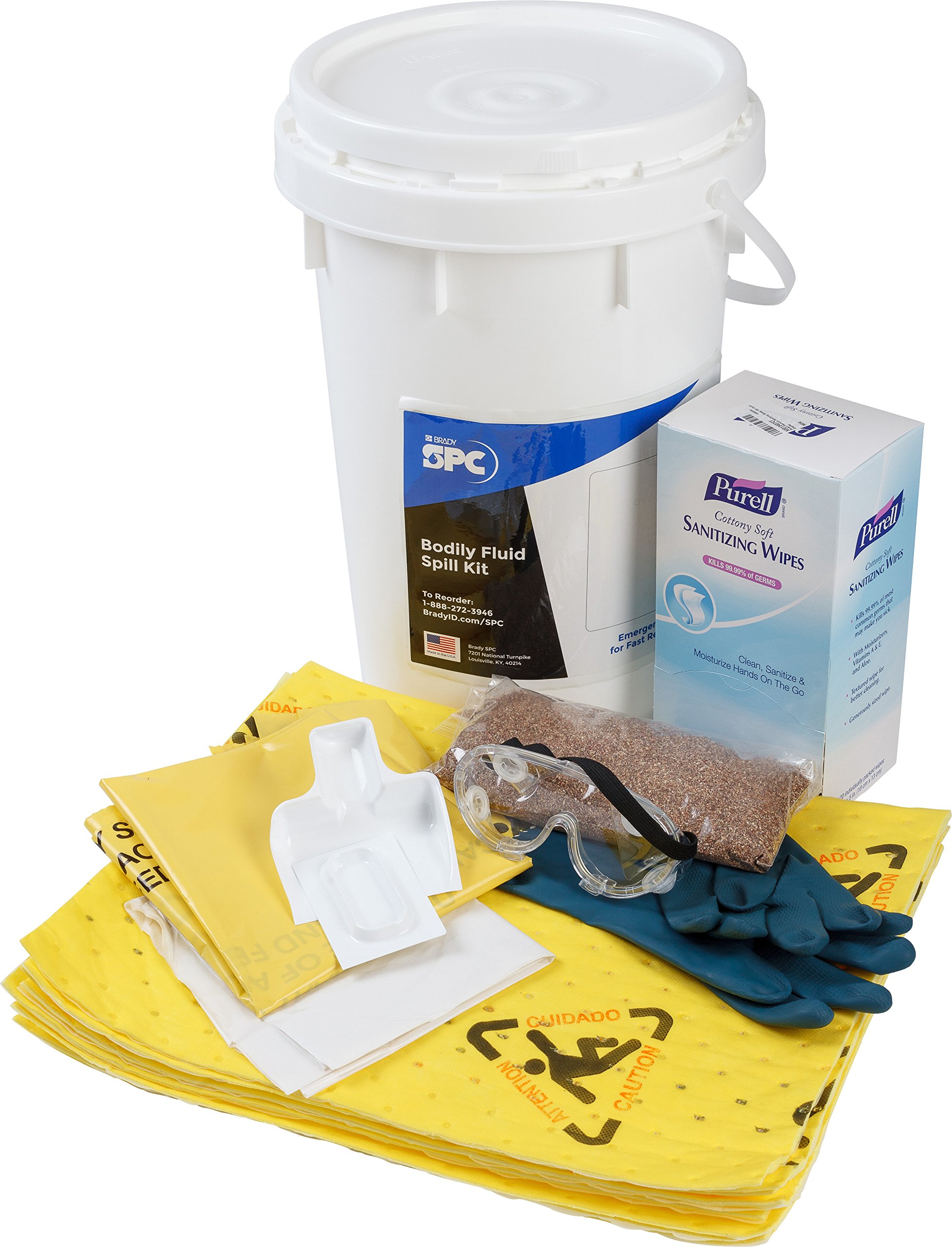 Brady Brday SPC SK-BF Brady Bodily Fluids Spill Kit, 9 gal Absorbency, 18" Height, 14" Wide, 14" Length, White