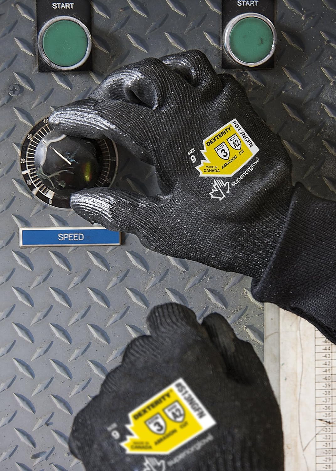 Superior Glove High Abrasion and Cut Resistant Gloves with Foam Nitrile Palm Touchscreen (Dexterity S13NGFN) 1 Pair of Gloves