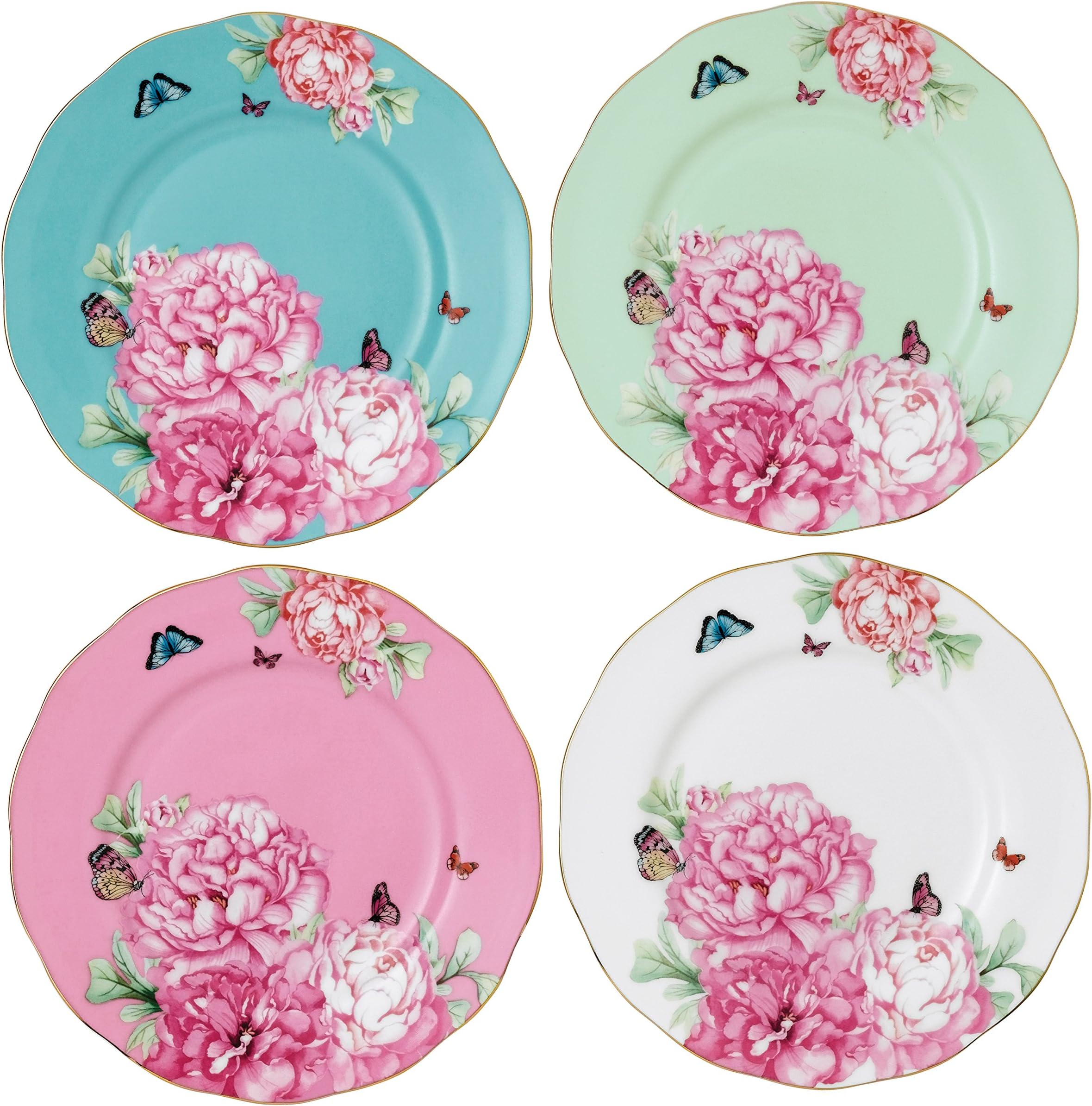 Royal Albert Miranda Kerr 40001836 10cm/4inch Plate Set of 4,Multi Coloured