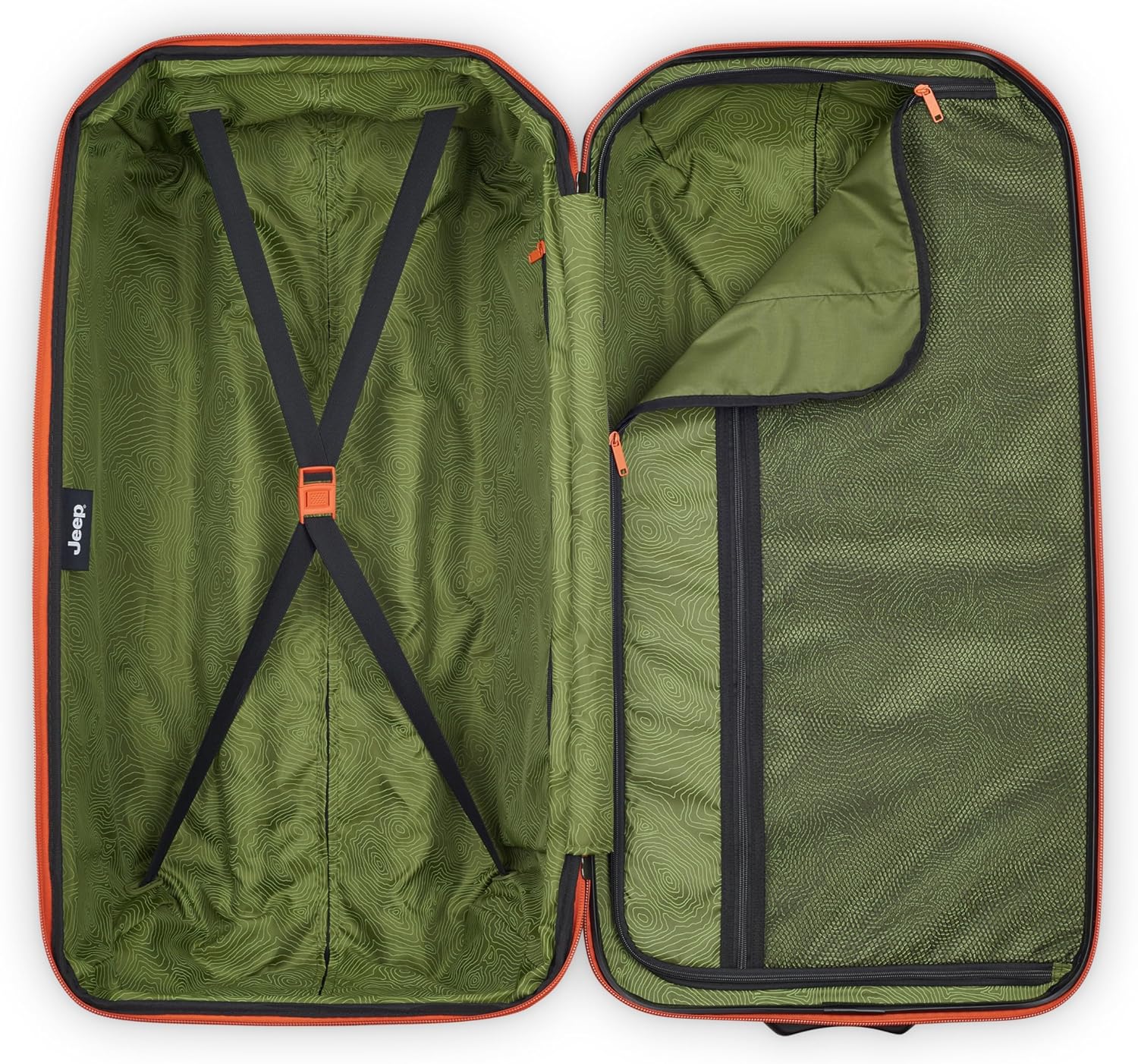 Jeep JH003B Hardside Expandable Luggage with Two Wheels, Elm Green, Checked-Large 30 Inch